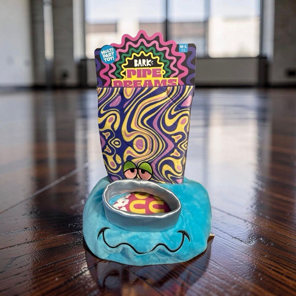 BarkBox 420 Psychedelic “Pipe Dreams" Hidden Squeaker Dog Toy Size M/L